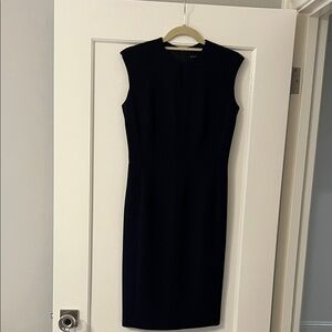 Elegant Navy Blue Sleeveless Dress and Matching Coat